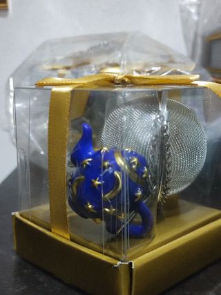 Infusore Tè La Via del Tè Ciondolo Blu/Oro