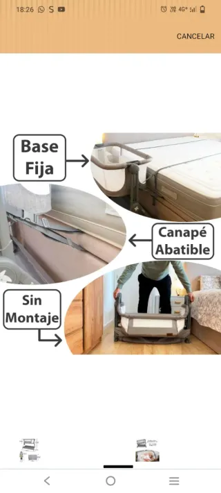 Minicuna Colecho Bebé Twinly Gris