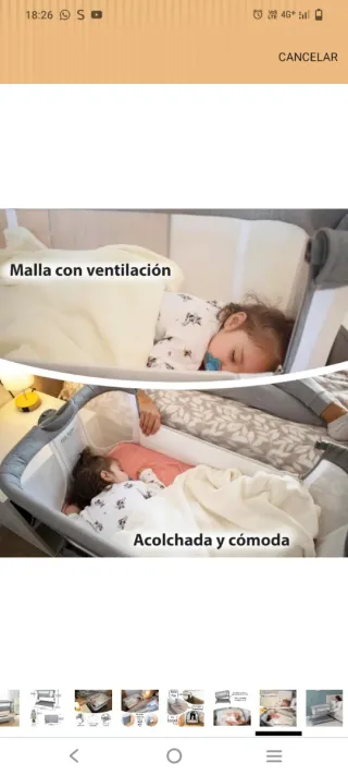 Minicuna Colecho Bebé Twinly Gris