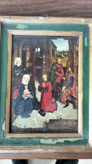 Antiguo tríptico religioso