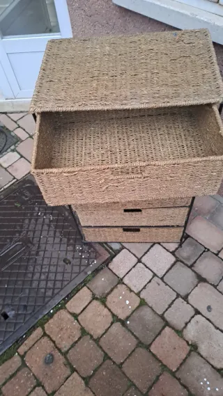 Cajonera Mimbre y Metal