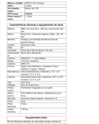 Bici Eléctrica Fantic XF2 Integra