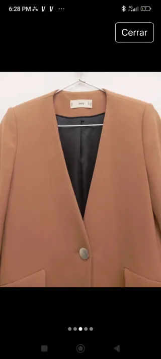 Chaqueta Mango Larga Talla M Naranja