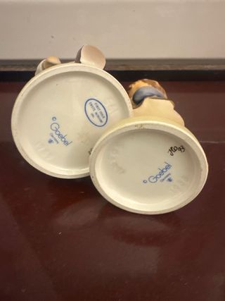 Lotto 2 statuine ceramica bambina