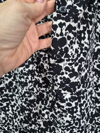 Vestito fiorato bianco e nero