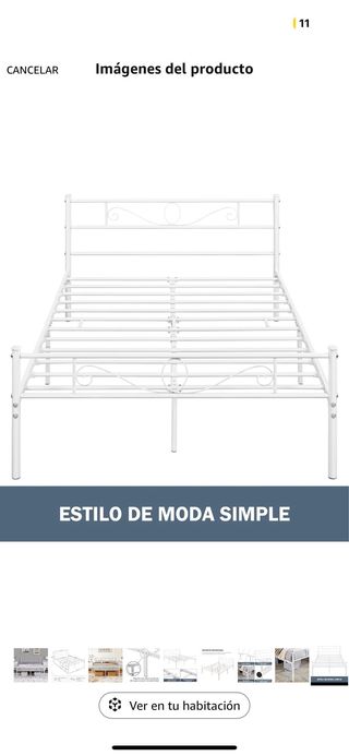 Cama de metal blanca