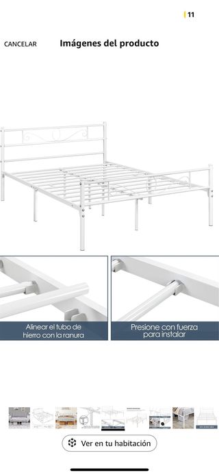 Cama de metal blanca