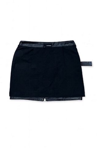Falda The Kooples Negra Piel Cremallera