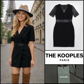 Falda The Kooples Negra Piel Cremallera