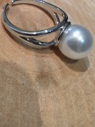 Anillo Perla Ajustable Plata