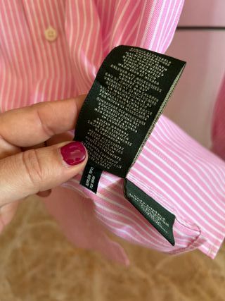 Camisa Ralph Lauren Rosa Rayas Talla 42