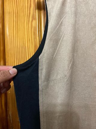 Vestido Beige y Negro Talla XXXL