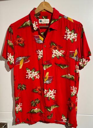 Camisa Aeropostale Roja Estampada Flores