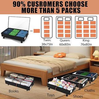 Cajas almacenaje con ruedas 2 uds bajo cama