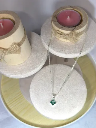 Collar Plata 925 con Dije Verde
