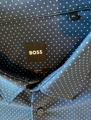 Camisa BOSS Azul Lunares Talla 4XL