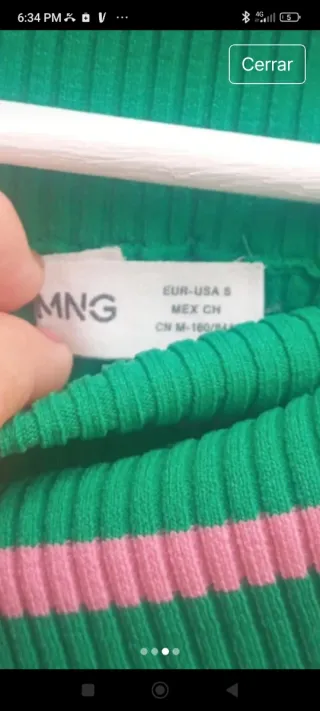 Jersey de rayas verde y rosa