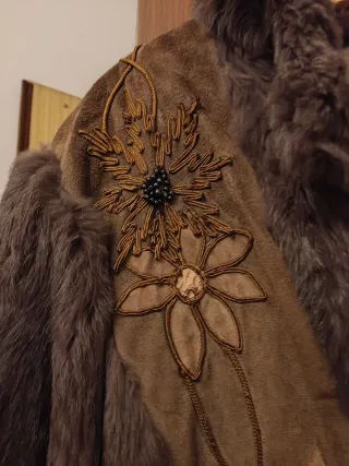 Chaqueta vintage de piel de conejo. Talla M