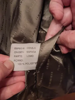 Chaqueta vintage de piel de conejo. Talla M