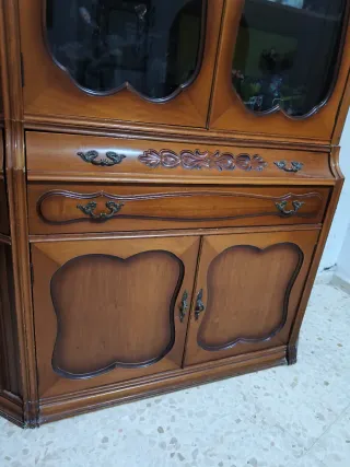 Vitrina antigua de madera y cristal