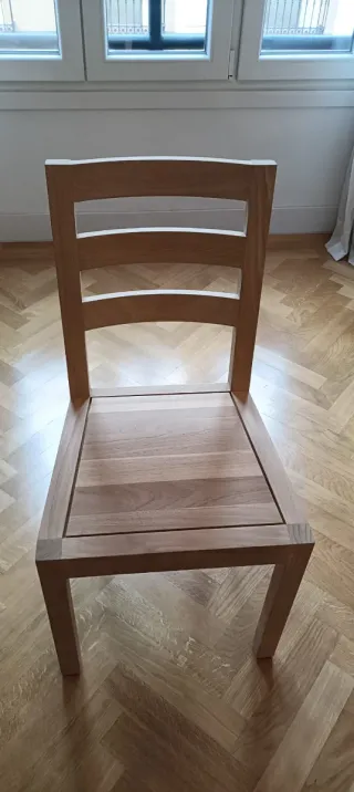 Sillas de comedor de teca maciza