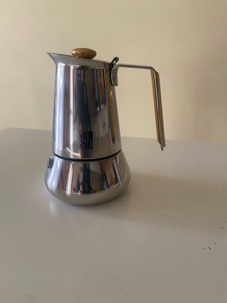 Caffettiera Acciaio Inox Manico Oro