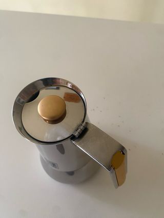 Caffettiera Acciaio Inox Manico Oro
