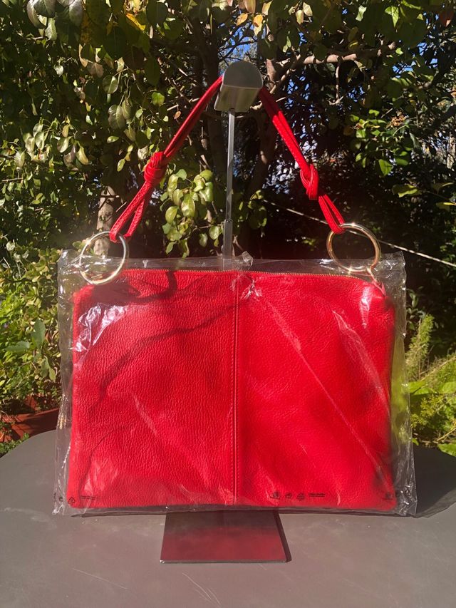 Bolso Piel Rojo Auténtica