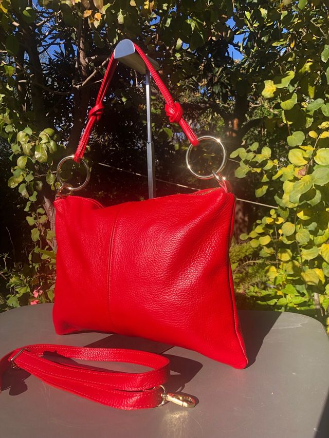 Bolso Piel Rojo Auténtica