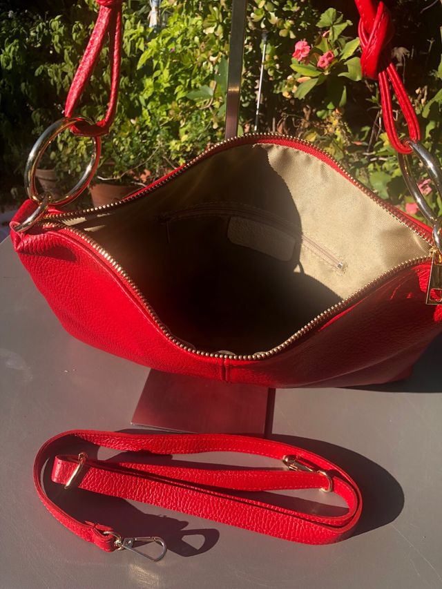Bolso Piel Rojo Auténtica