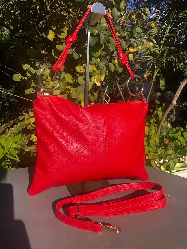 Bolso Piel Rojo Auténtica