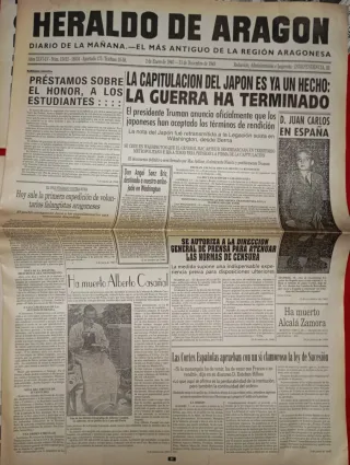 Heraldos de Aragón (11 periódicos) Facsímil