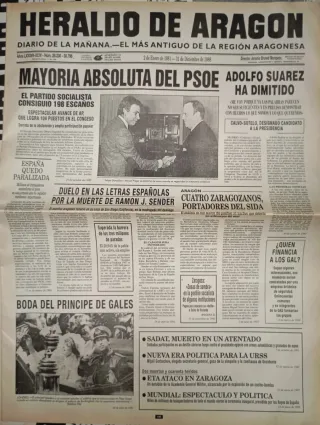 Heraldos de Aragón (11 periódicos) Facsímil