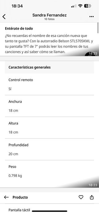 Autoradio Belson STL5705KML Táctil 7 Nuevo