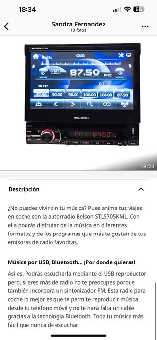 Autoradio Belson STL5705KML Táctil 7 Nuevo