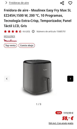 Freidora de aire Moilinex