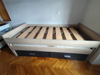 Cama juvenil doble de 90x200 con cajones