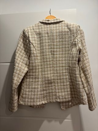 Chaqueta/Americana a cuadros beige y blanco