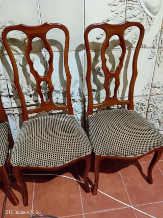Conjunto 6 Sillas Madera Tapizadas