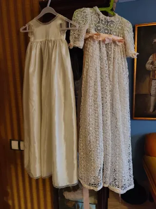 Bautizo Encaje Blanco Rosa