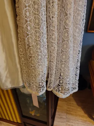 Bautizo Encaje Blanco Rosa