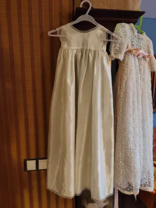 Bautizo Encaje Blanco Rosa