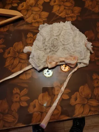 Bautizo Encaje Blanco Rosa