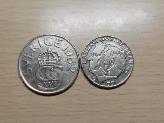 Monedas Suecas 5, 1, 50 Öre