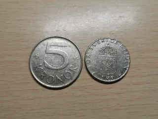 Monedas Suecas 5, 1, 50 Öre