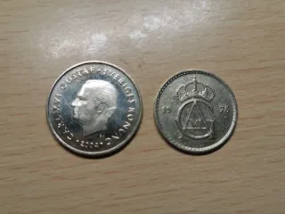 Monedas Suecas 5, 1, 50 Öre