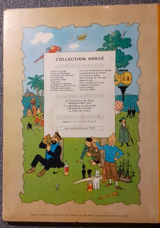 1950 B29. Tintin au pays de l'or noir. Rareza.