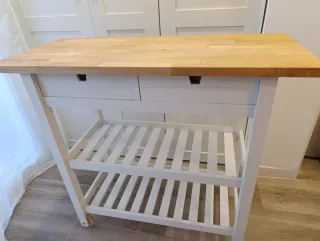Camarera Ikea madera y blanco