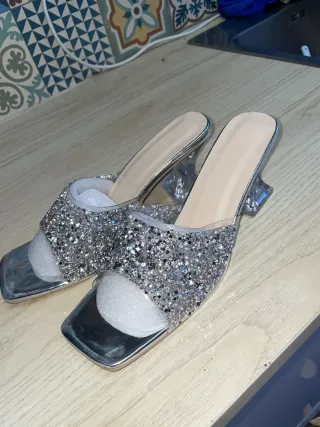 Vestido de Novia Sirena Blanco y Plateado