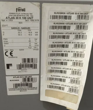 Componenti per caldaia Ferroli Atlas 30 K da 100 UNIT